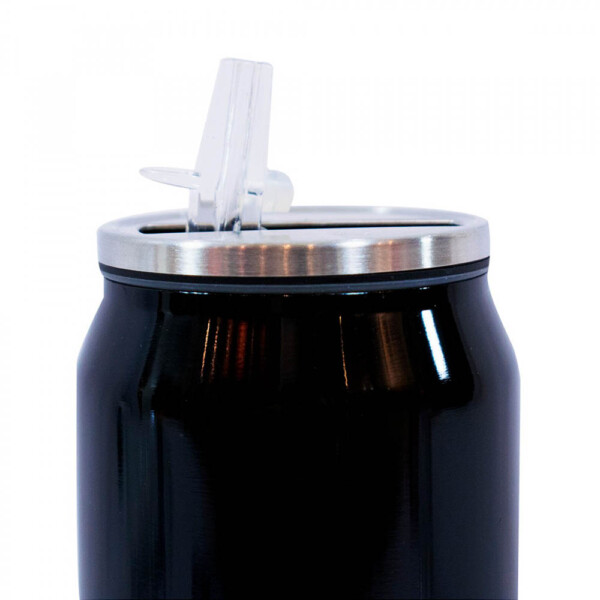 Copo De Inox Vasco Com Canudo 350ml