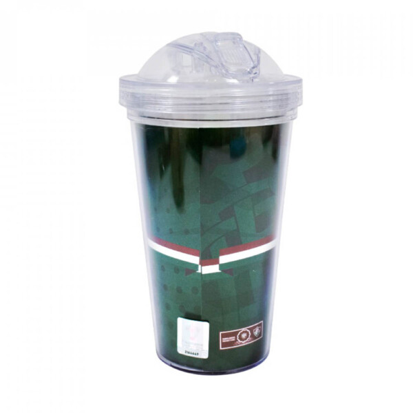 Copo De Plástico Fluminense Com Canudo 450ml
