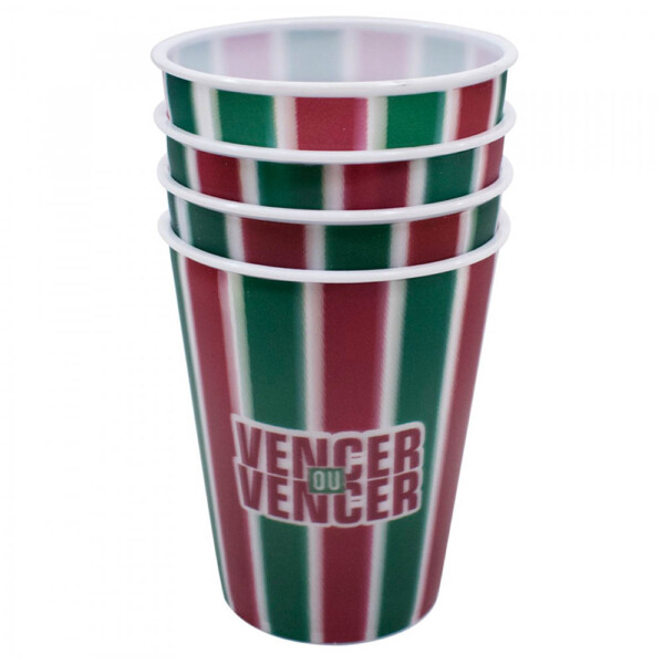 Conjunto Fluminense Com 4 Copos 3d 400ml
