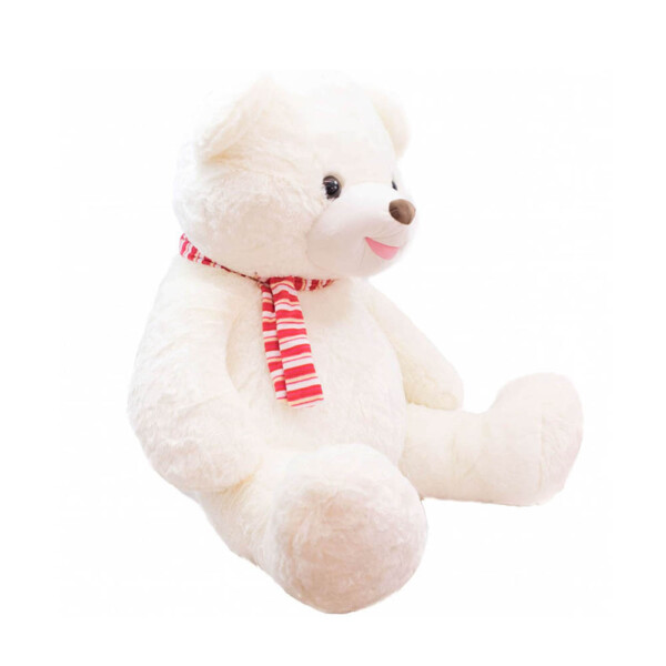 Pelúcia Urso Grande Com Laço 58cm Branco