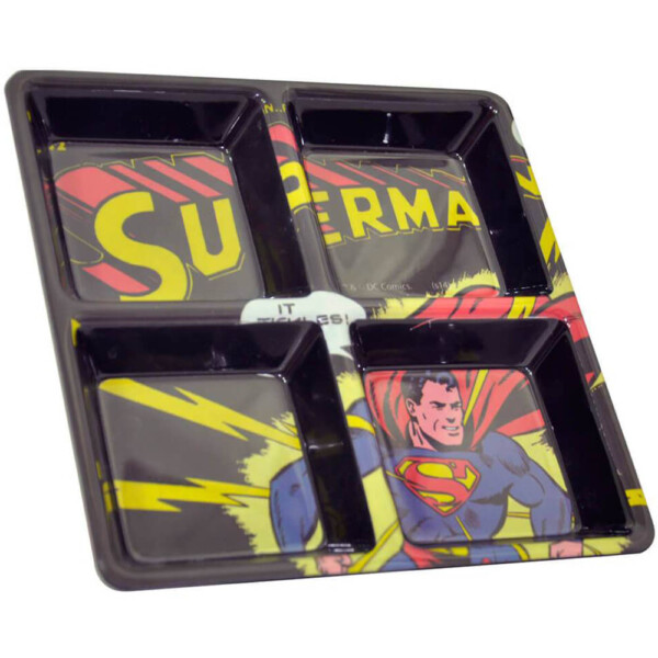 Petisqueira Quadrada Superman Raios Em Melamina