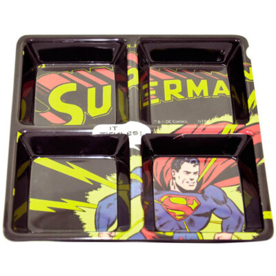 Petisqueira Quadrada Superman Raios Em Melamina