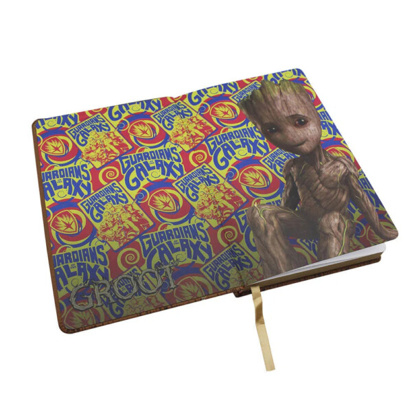 Caderno Groot Guardiões Das Galaxias Com Textura 21x15cm