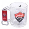 Caneca De Vidro Vitória Com Abridor De Garrafas 350ml