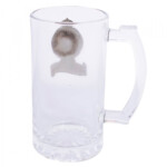 Caneca De Vidro Cruzeiro Com Brasão De Metal 470ml