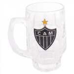 Caneca De Vidro Atlético Mineiro Com Brasão De Time 330ml