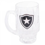 Caneca De Vidro Botafogo Com Brasão De Time 330ml