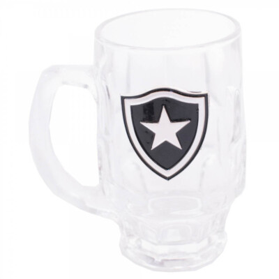 Caneca De Vidro Botafogo Com Brasão De Time 330ml