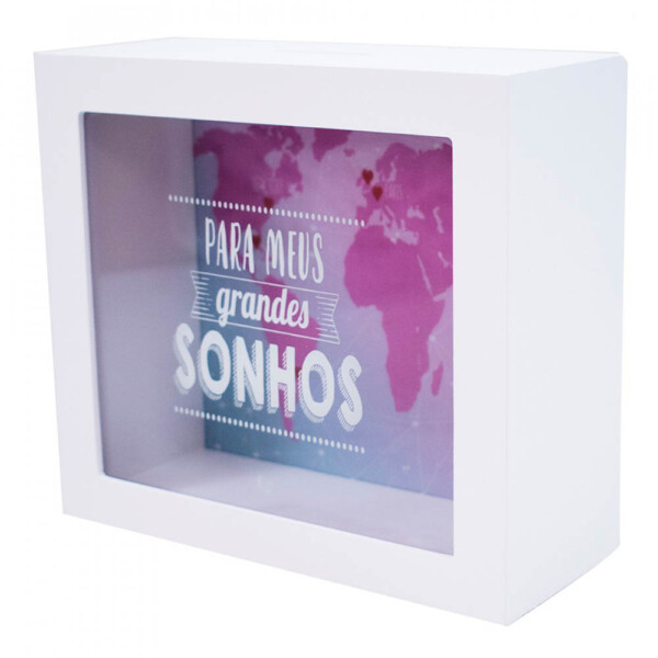 Cofre Porta Moeda Quadrado Para Meus Grandes Sonhos