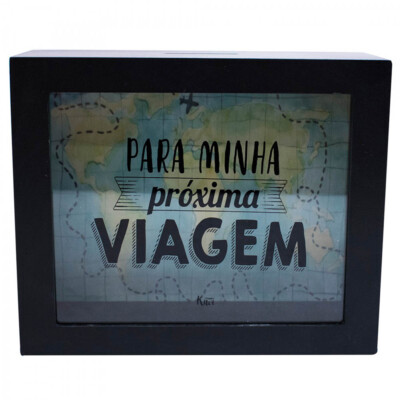 Cofre Porta Moeda Quadrado Para Minha Próxima Viagem