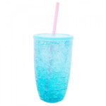 Copo Canudo Azul Gel Congelante 500ml