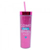 Copo Canudo Cilindro Pink 450ml