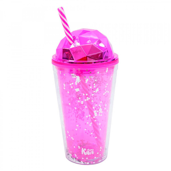 Copo Canudo Pink Semi Esfera Você Arrasa Como Sempre 450ml