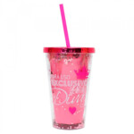 Copo Canudo Rosa Para Uso Exclusivo Diva 450ml