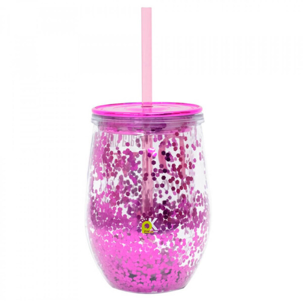 Copo Canudo Roxo Para Uma Diva Poderosa 350ml