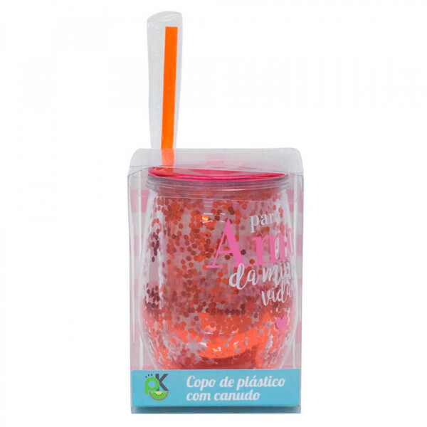 Copo Canudo Vermelho Para O Amor Da Minha Vida 350ml