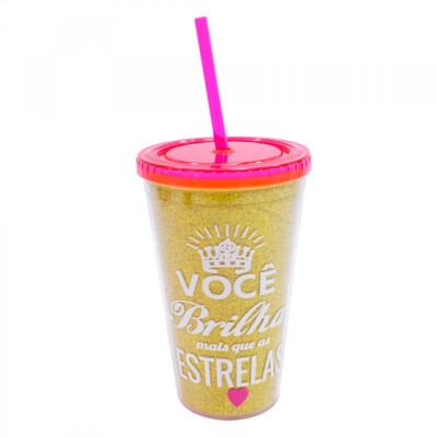 Copo Canudo Você Brilha 450ml