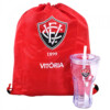 Copo Vitória Com Canudo 550ml E Mochila Tipo Saco
