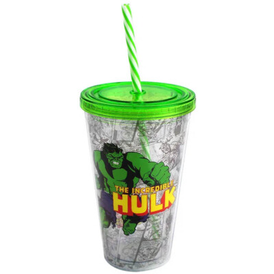 Copo Com Canudo Hulk The Incredible 500ml