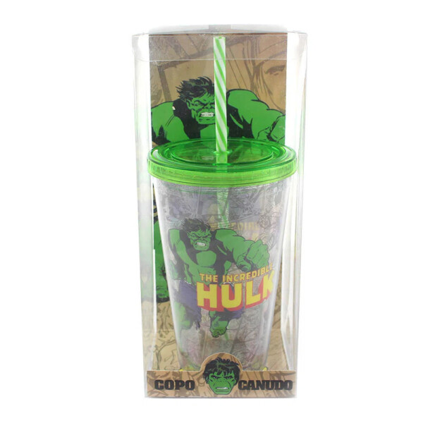 Copo Com Canudo Hulk The Incredible 500ml