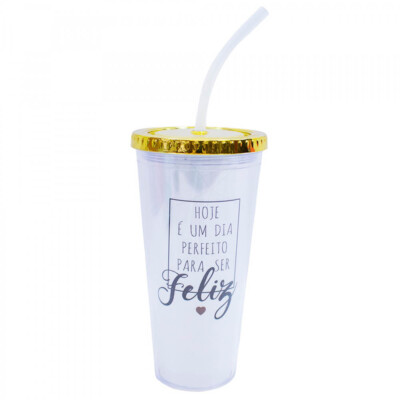 Copo Com Cubos De Gelo Hoje É Um Dia Perfeito 600ml
