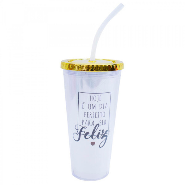 Copo Com Cubos De Gelo Hoje É Um Dia Perfeito 600ml