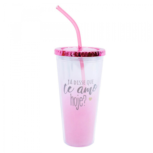 Copo Com Cubos De Gelo Já Disse Que Te Amo Hoje 600ml
