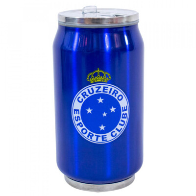 Copo De Inox Cruzeiro Com Canudo 300ml