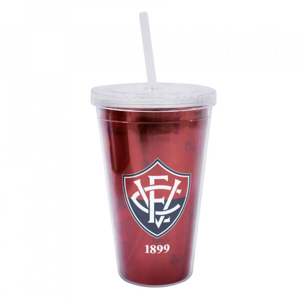 Copo Vitória De Plástico Com Canudo 500ml