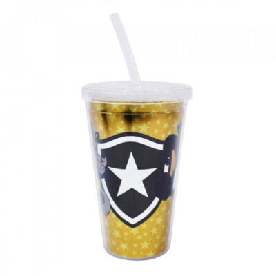 Copo De Plástico Botafogo Canudo 500ml