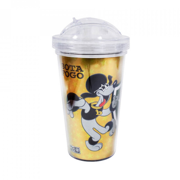 Copo De Plástico Botafogo Com Canudo 450ml