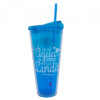 Copo Gigante Com Canudo Azul 950ml