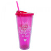 Copo Gigante Com Canudo Pink 950ml