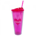Copo Gigante Com Canudo Pink 950ml