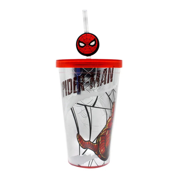 Copo Homem Aranha Com Canudo 500ml