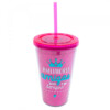 Copo Pink Com Canudo Melhores Amigas 450ml