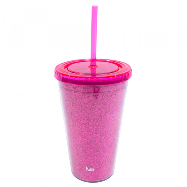 Copo Pink Com Canudo Melhores Amigas 450ml