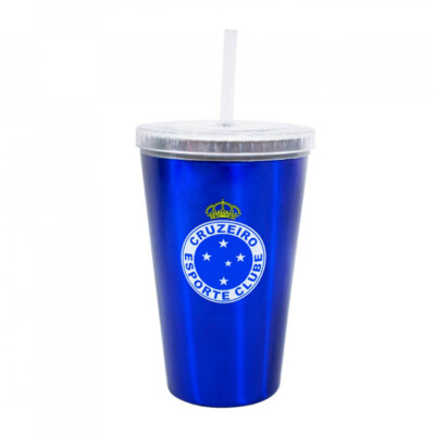 Copo Cruzeiro De Plástico Canudo 500ml