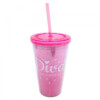 Copo Rosa Com Canudo Diva 450ml