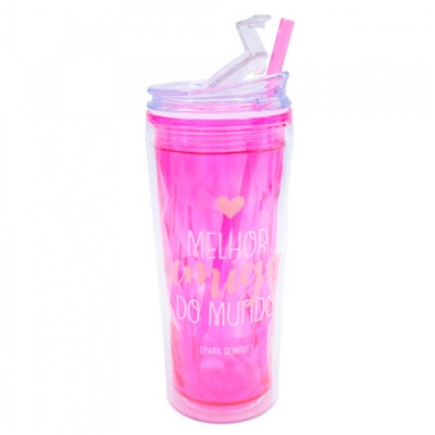 Copo Rosa Melhor Amiga Do Mundo 450ml