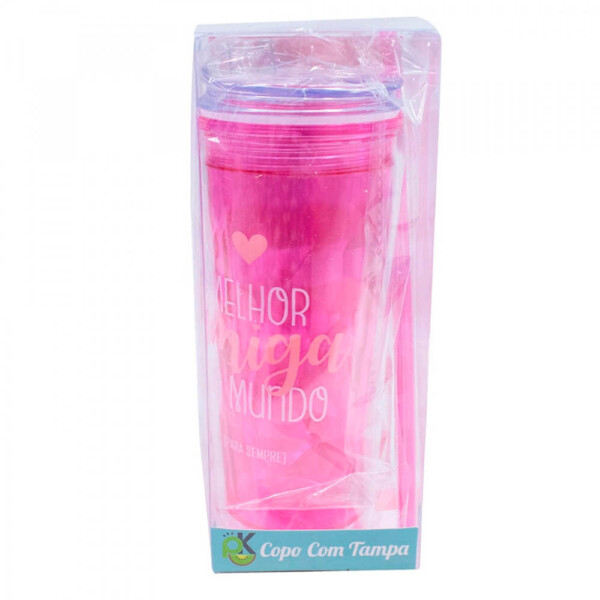 Copo Rosa Melhor Amiga Do Mundo 450ml