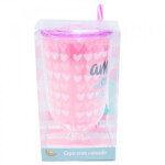 Copo Taça Com Canudo #amizade 600ml