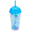 Copo Tampa Oval Azul Unicórnio 450ml