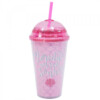 Copo Tampa Oval Rosa Sereia 450ml