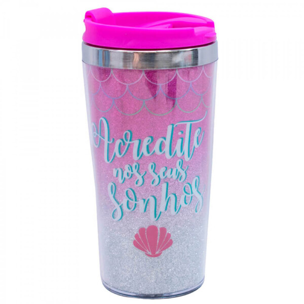 Copo Térmico Rosa Sereia 450ml