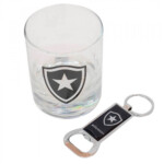 Copo De Vidro Botafogo Com Chaveiro Abridor Garrafas 250ml