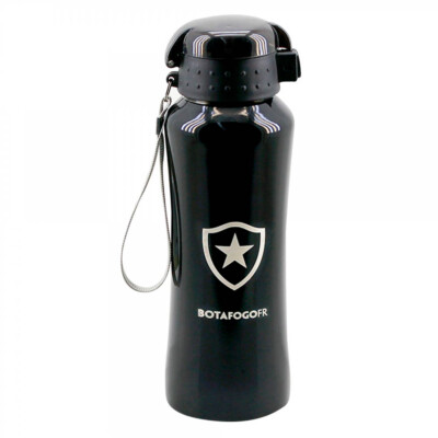Garrafa Botafogo Inox Com Tampa De Plástico 650ml