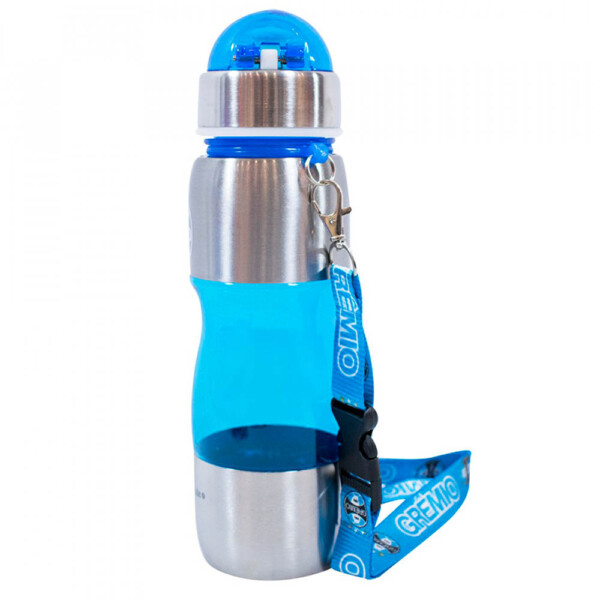 Garrafa Grêmio Plástico E Inox Azul Claro 600ml