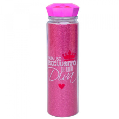 Garrafa Tampa Diamante Rosa 500ml