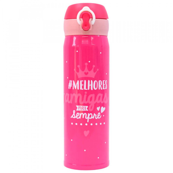 Garrafa Térmica Rosa Melhores Amigas Para Sempre 400ml